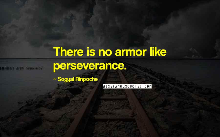 Sogyal Rinpoche Quotes: There is no armor like perseverance.