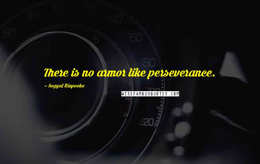 Sogyal Rinpoche Quotes: There is no armor like perseverance.