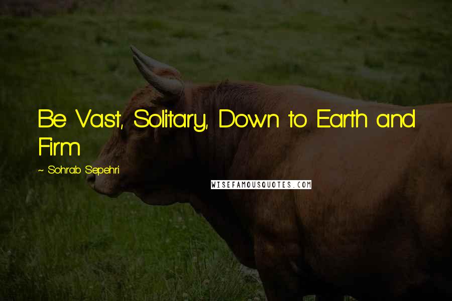 Sohrab Sepehri Quotes: Be Vast, Solitary, Down to Earth and Firm