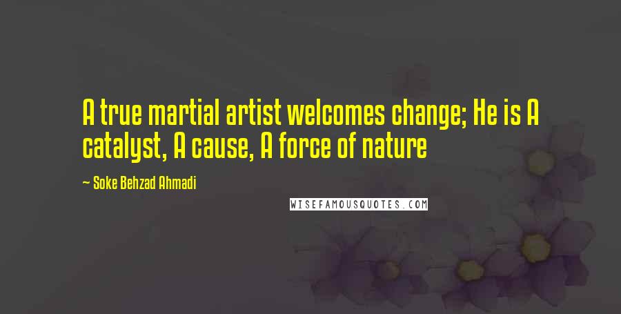 Soke Behzad Ahmadi Quotes: A true martial artist welcomes change; He is A catalyst, A cause, A force of nature