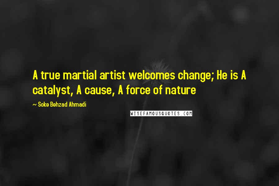 Soke Behzad Ahmadi Quotes: A true martial artist welcomes change; He is A catalyst, A cause, A force of nature