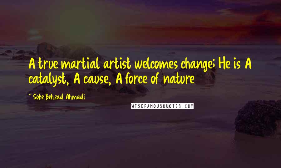 Soke Behzad Ahmadi Quotes: A true martial artist welcomes change; He is A catalyst, A cause, A force of nature