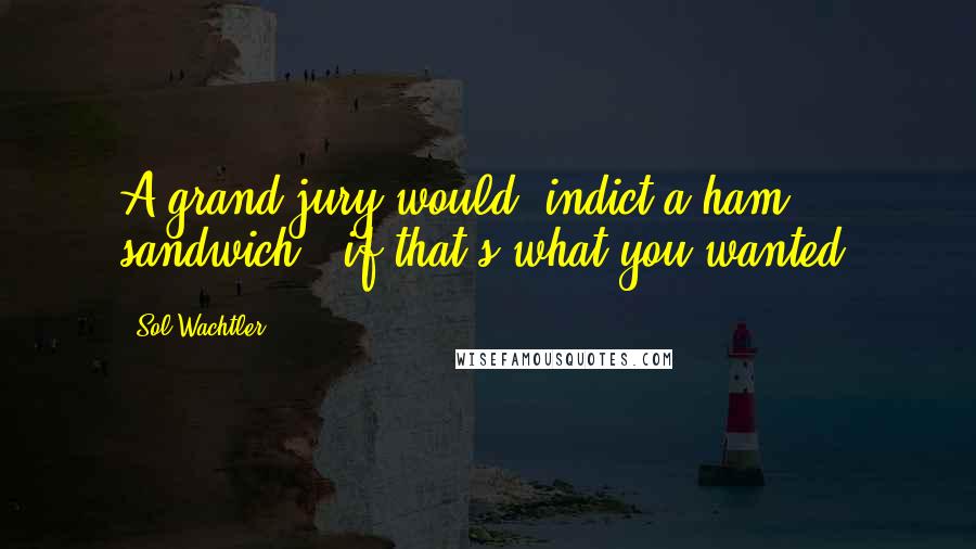 Sol Wachtler Quotes: A grand jury would 'indict a ham sandwich,' if that's what you wanted.