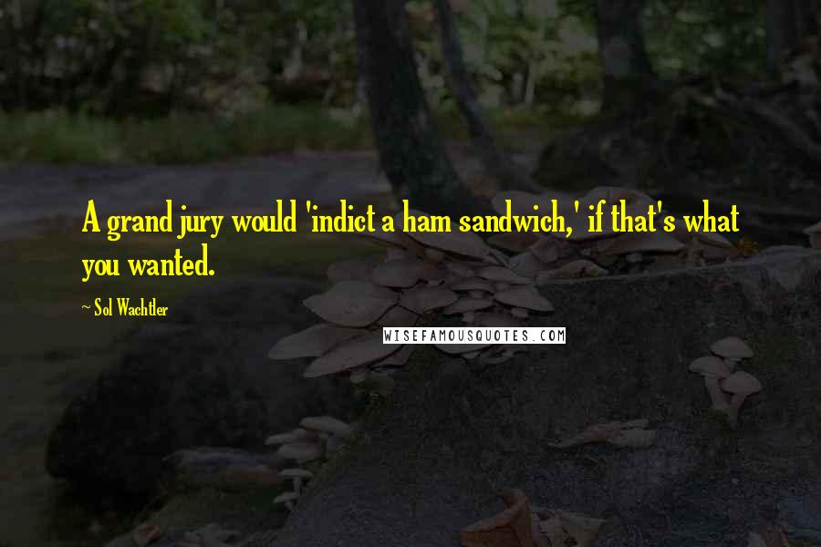 Sol Wachtler Quotes: A grand jury would 'indict a ham sandwich,' if that's what you wanted.