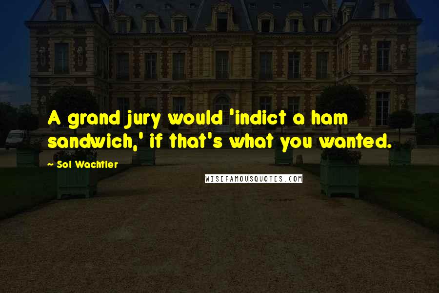 Sol Wachtler Quotes: A grand jury would 'indict a ham sandwich,' if that's what you wanted.