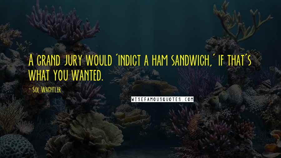 Sol Wachtler Quotes: A grand jury would 'indict a ham sandwich,' if that's what you wanted.