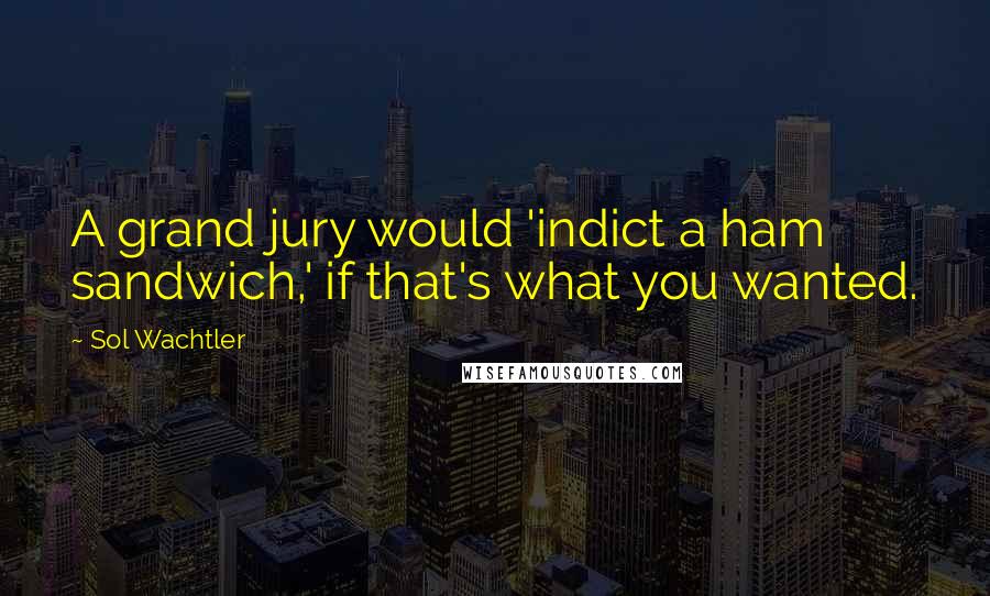 Sol Wachtler Quotes: A grand jury would 'indict a ham sandwich,' if that's what you wanted.