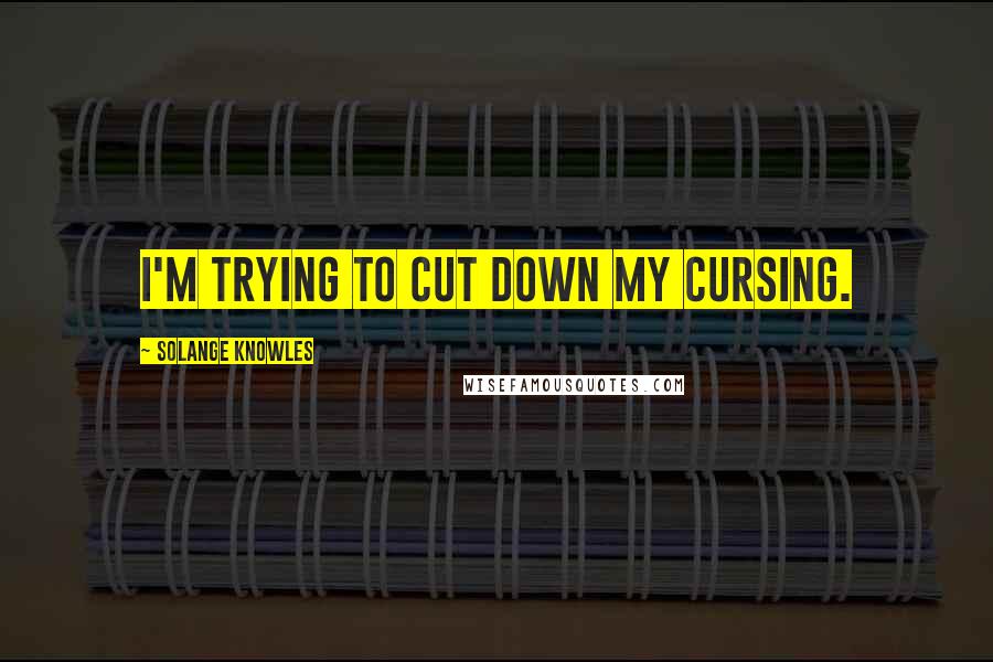 Solange Knowles Quotes: I'm trying to cut down my cursing.