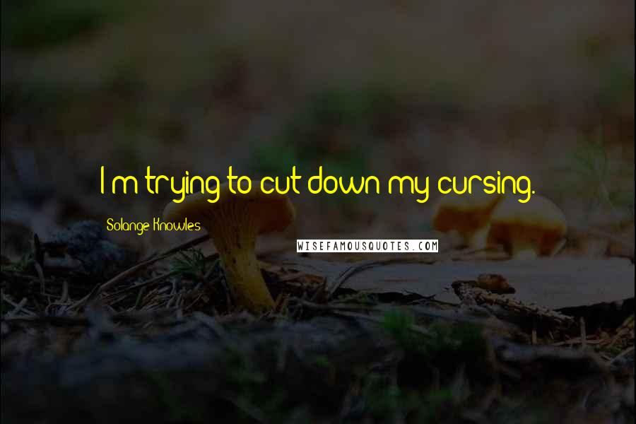 Solange Knowles Quotes: I'm trying to cut down my cursing.