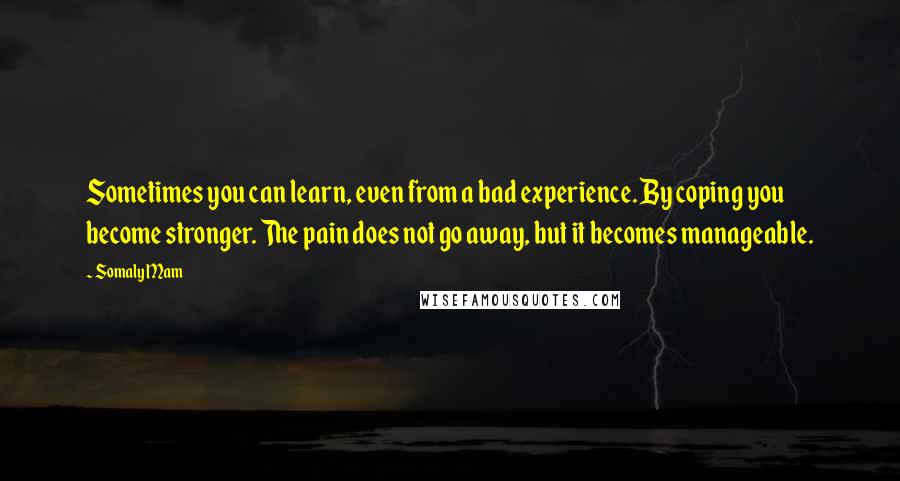Somaly Mam Quotes: Sometimes you can learn, even from a bad experience. By coping you become stronger. The pain does not go away, but it becomes manageable.