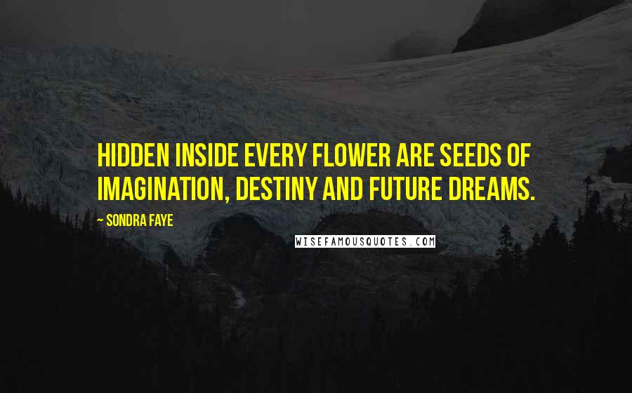 Sondra Faye Quotes: Hidden inside every flower are seeds of imagination, destiny and future dreams.