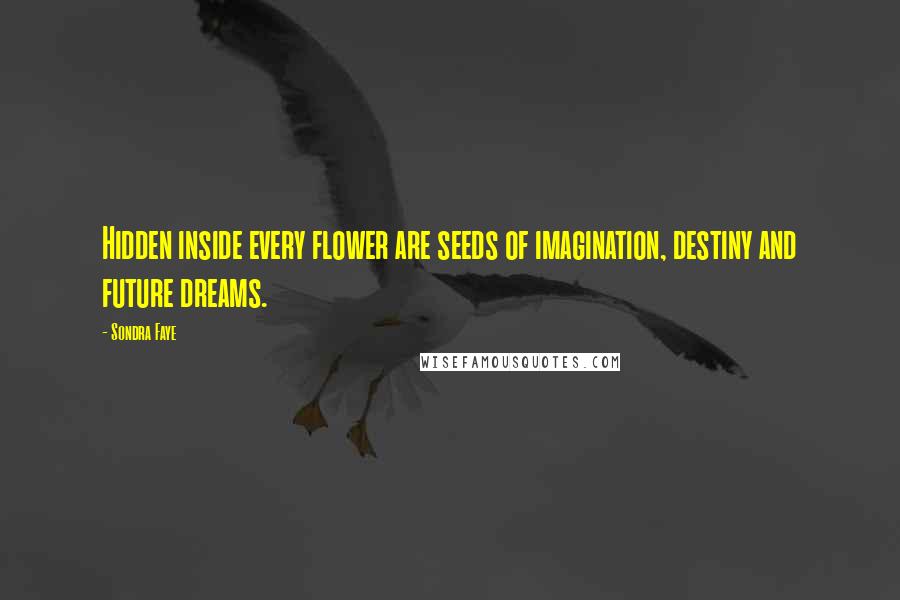 Sondra Faye Quotes: Hidden inside every flower are seeds of imagination, destiny and future dreams.