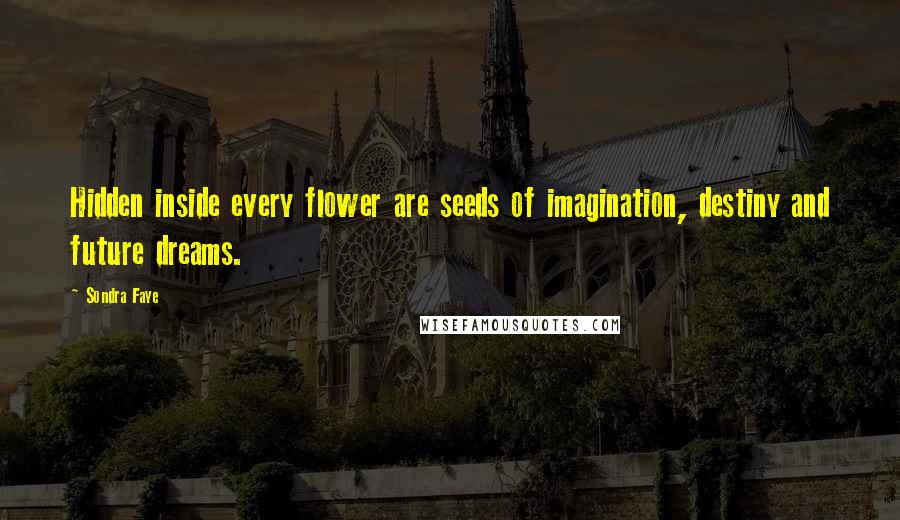 Sondra Faye Quotes: Hidden inside every flower are seeds of imagination, destiny and future dreams.