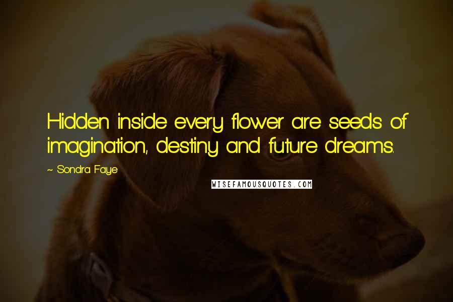 Sondra Faye Quotes: Hidden inside every flower are seeds of imagination, destiny and future dreams.