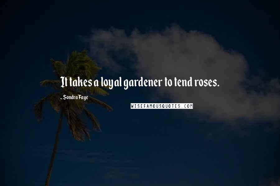 Sondra Faye Quotes: It takes a loyal gardener to tend roses.