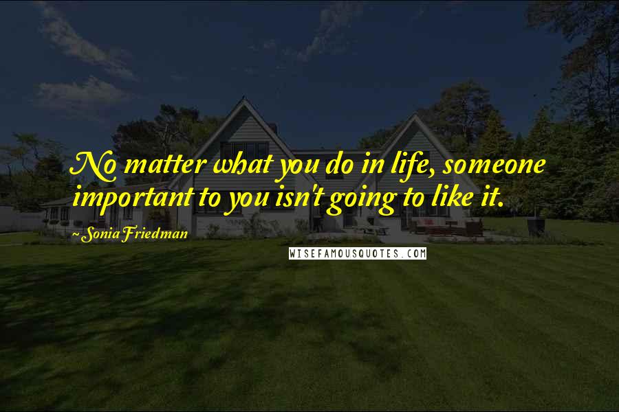 Sonia Friedman Quotes: No matter what you do in life, someone important to you isn't going to like it.