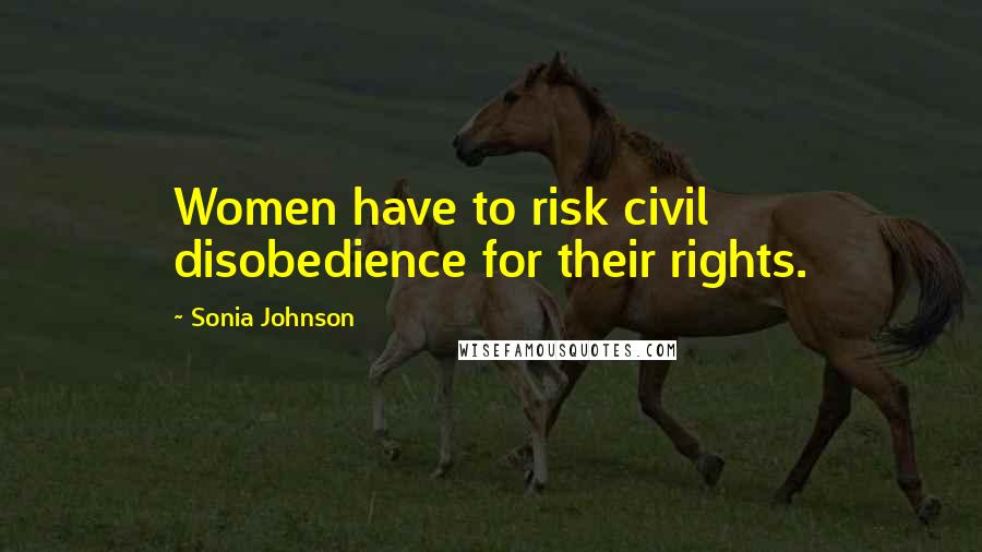Sonia Johnson Quotes: Women have to risk civil disobedience for their rights.