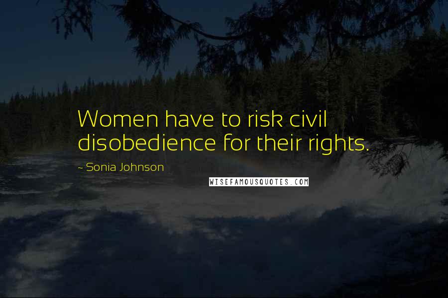 Sonia Johnson Quotes: Women have to risk civil disobedience for their rights.