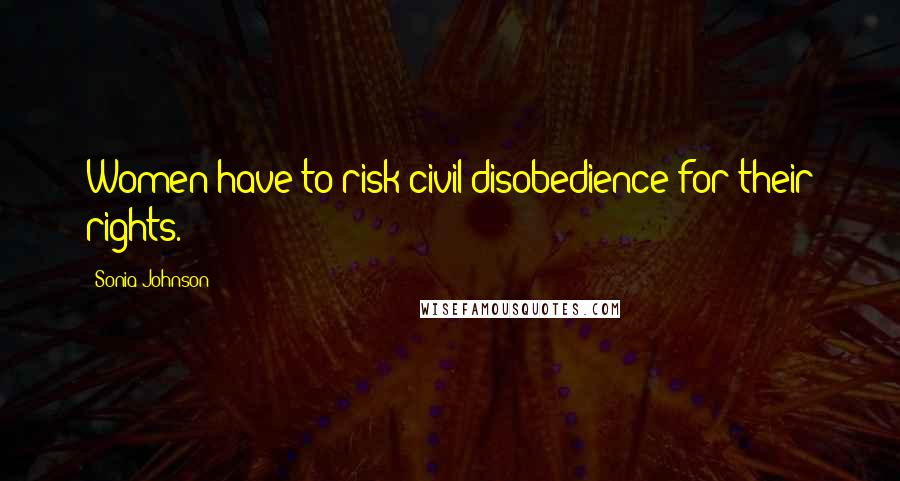 Sonia Johnson Quotes: Women have to risk civil disobedience for their rights.