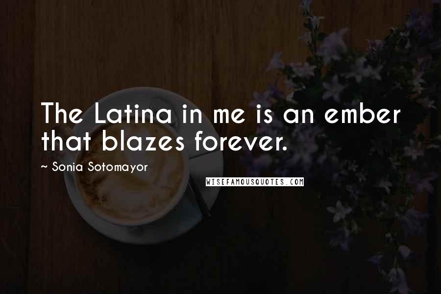 Sonia Sotomayor Quotes: The Latina in me is an ember that blazes forever.