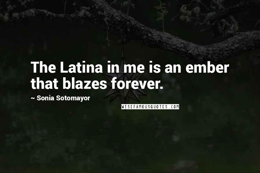 Sonia Sotomayor Quotes: The Latina in me is an ember that blazes forever.