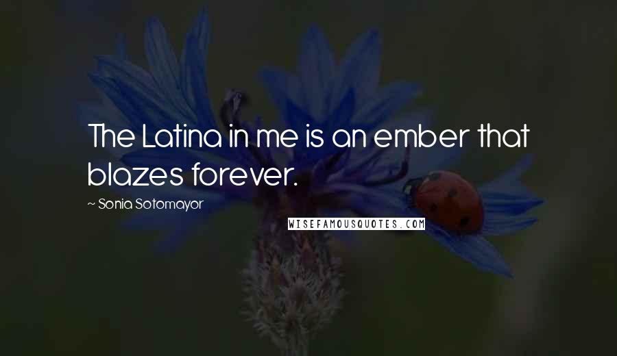 Sonia Sotomayor Quotes: The Latina in me is an ember that blazes forever.