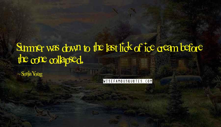 Sonja Yoerg Quotes: Summer was down to the last lick of ice cream before the cone collapsed.