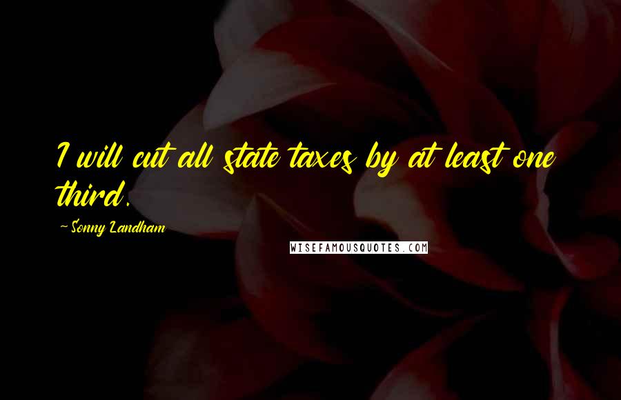 Sonny Landham Quotes: I will cut all state taxes by at least one third.