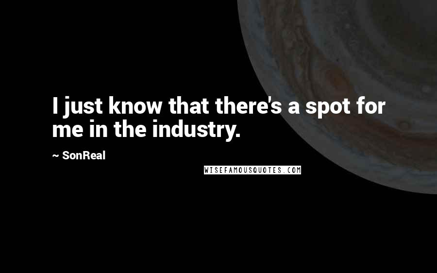 SonReal Quotes: I just know that there's a spot for me in the industry.