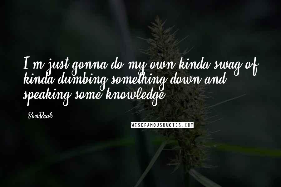 SonReal Quotes: I'm just gonna do my own kinda swag of kinda dumbing something down and speaking some knowledge.