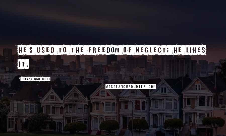 Sonya Hartnett Quotes: He's used to the freedom of neglect; he likes it.