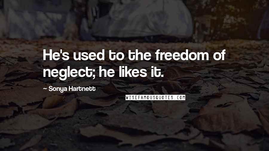 Sonya Hartnett Quotes: He's used to the freedom of neglect; he likes it.