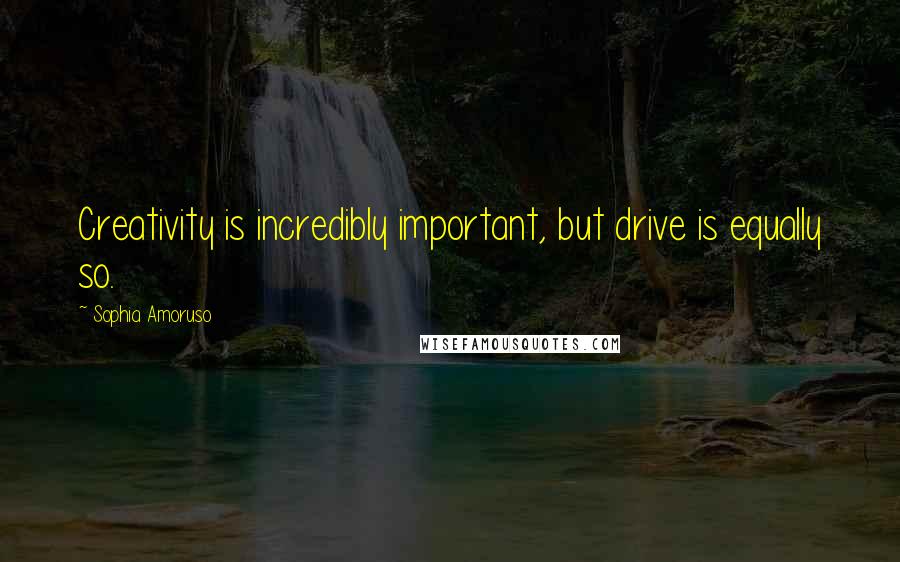 Sophia Amoruso Quotes: Creativity is incredibly important, but drive is equally so.