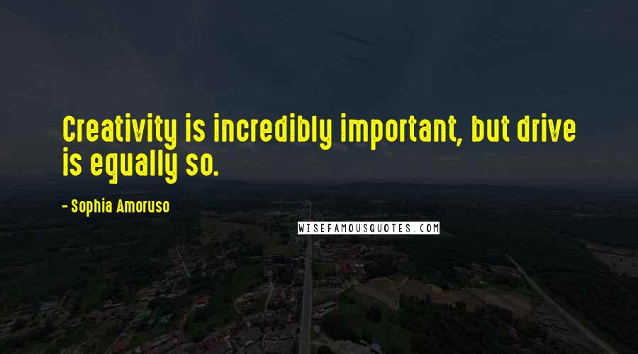 Sophia Amoruso Quotes: Creativity is incredibly important, but drive is equally so.