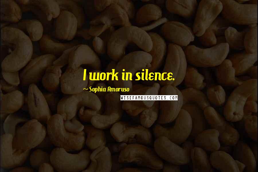 Sophia Amoruso Quotes: I work in silence.