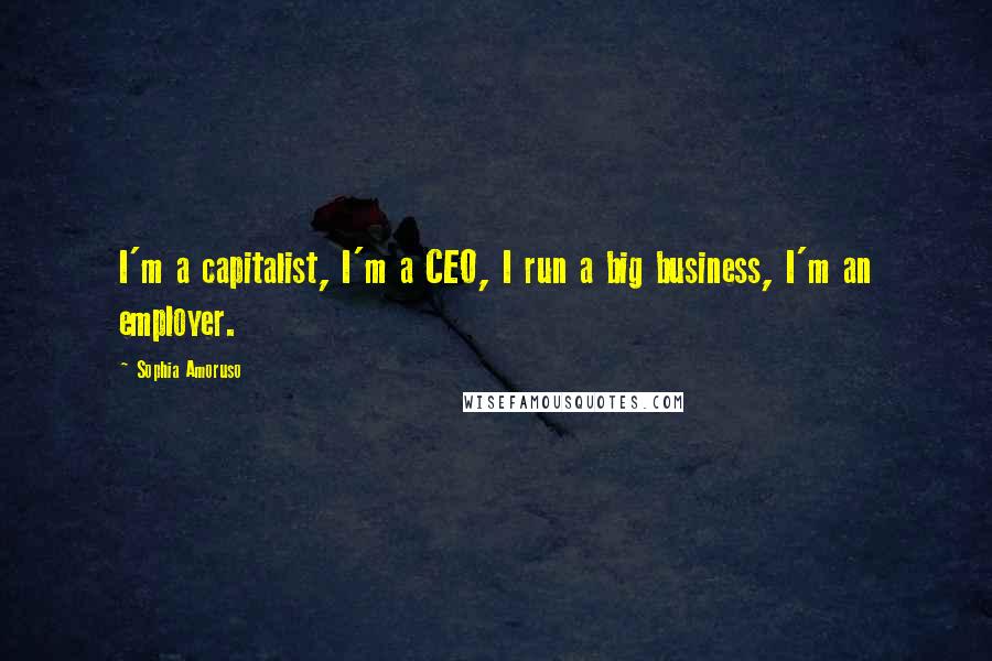 Sophia Amoruso Quotes: I'm a capitalist, I'm a CEO, I run a big business, I'm an employer.