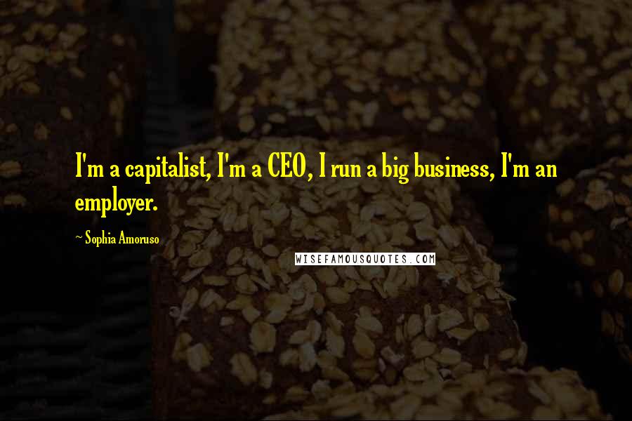 Sophia Amoruso Quotes: I'm a capitalist, I'm a CEO, I run a big business, I'm an employer.