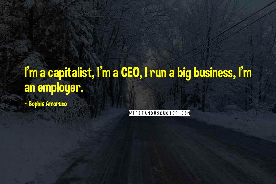 Sophia Amoruso Quotes: I'm a capitalist, I'm a CEO, I run a big business, I'm an employer.