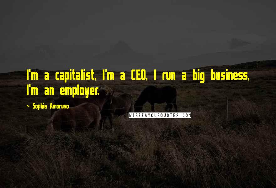 Sophia Amoruso Quotes: I'm a capitalist, I'm a CEO, I run a big business, I'm an employer.