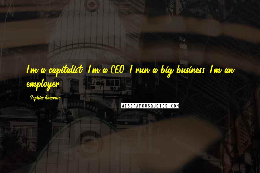 Sophia Amoruso Quotes: I'm a capitalist, I'm a CEO, I run a big business, I'm an employer.