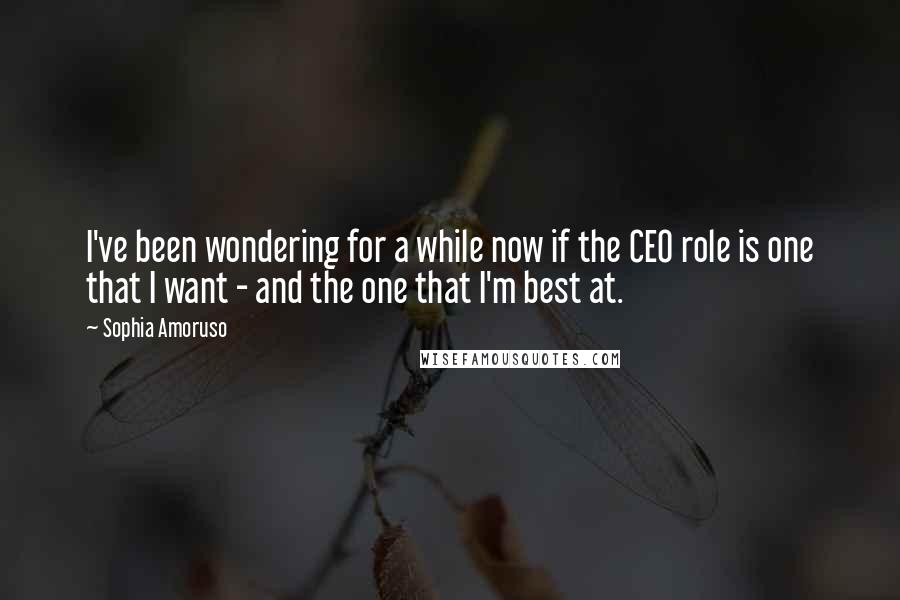 Sophia Amoruso Quotes: I've been wondering for a while now if the CEO role is one that I want - and the one that I'm best at.