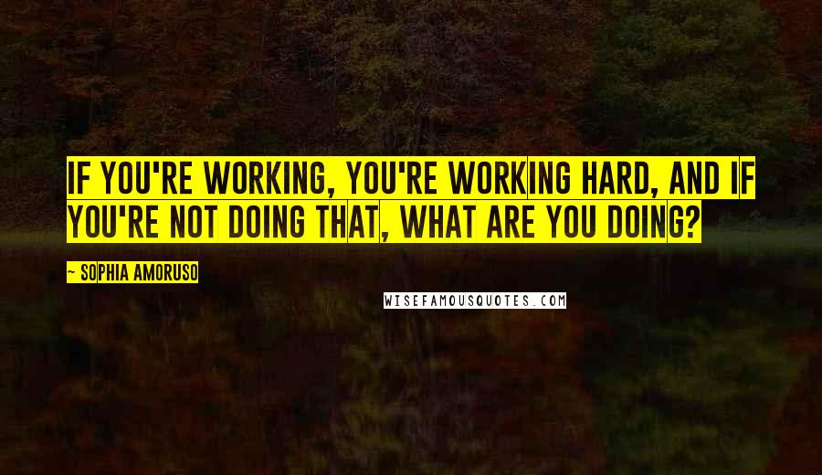 Sophia Amoruso Quotes: If you're working, you're working hard, and if you're not doing that, what are you doing?