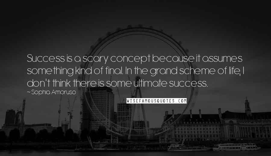 Sophia Amoruso Quotes: Success is a scary concept because it assumes something kind of final. In the grand scheme of life, I don't think there is some ultimate success.