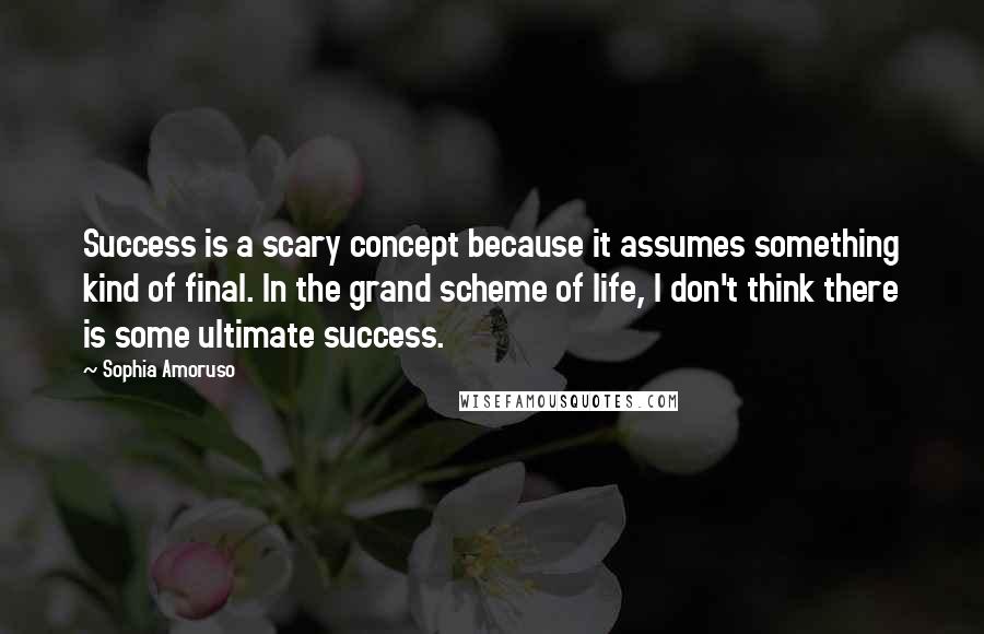 Sophia Amoruso Quotes: Success is a scary concept because it assumes something kind of final. In the grand scheme of life, I don't think there is some ultimate success.