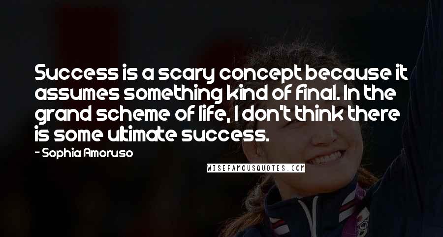 Sophia Amoruso Quotes: Success is a scary concept because it assumes something kind of final. In the grand scheme of life, I don't think there is some ultimate success.