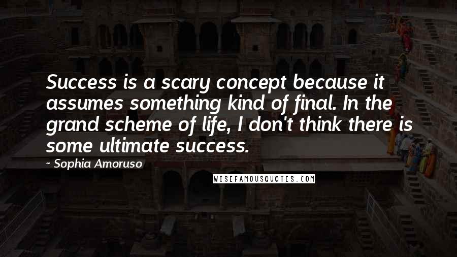 Sophia Amoruso Quotes: Success is a scary concept because it assumes something kind of final. In the grand scheme of life, I don't think there is some ultimate success.