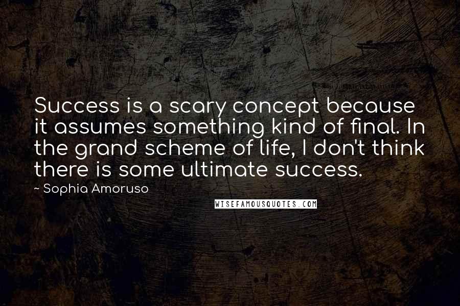 Sophia Amoruso Quotes: Success is a scary concept because it assumes something kind of final. In the grand scheme of life, I don't think there is some ultimate success.