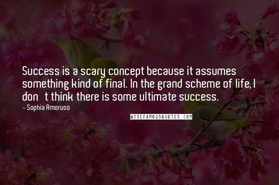 Sophia Amoruso Quotes: Success is a scary concept because it assumes something kind of final. In the grand scheme of life, I don't think there is some ultimate success.