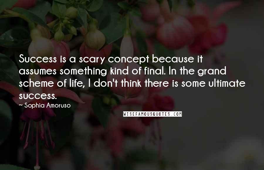 Sophia Amoruso Quotes: Success is a scary concept because it assumes something kind of final. In the grand scheme of life, I don't think there is some ultimate success.