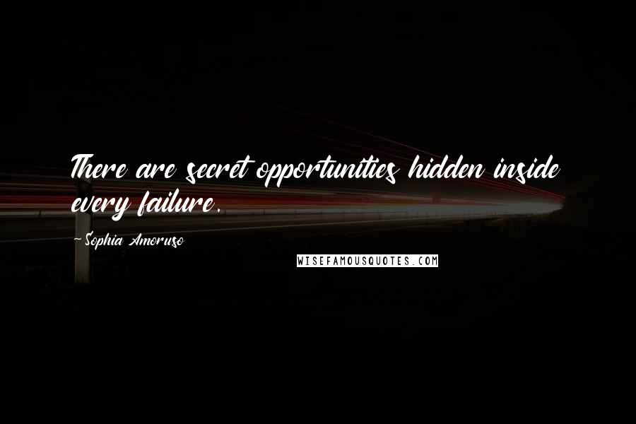 Sophia Amoruso Quotes: There are secret opportunities hidden inside every failure.